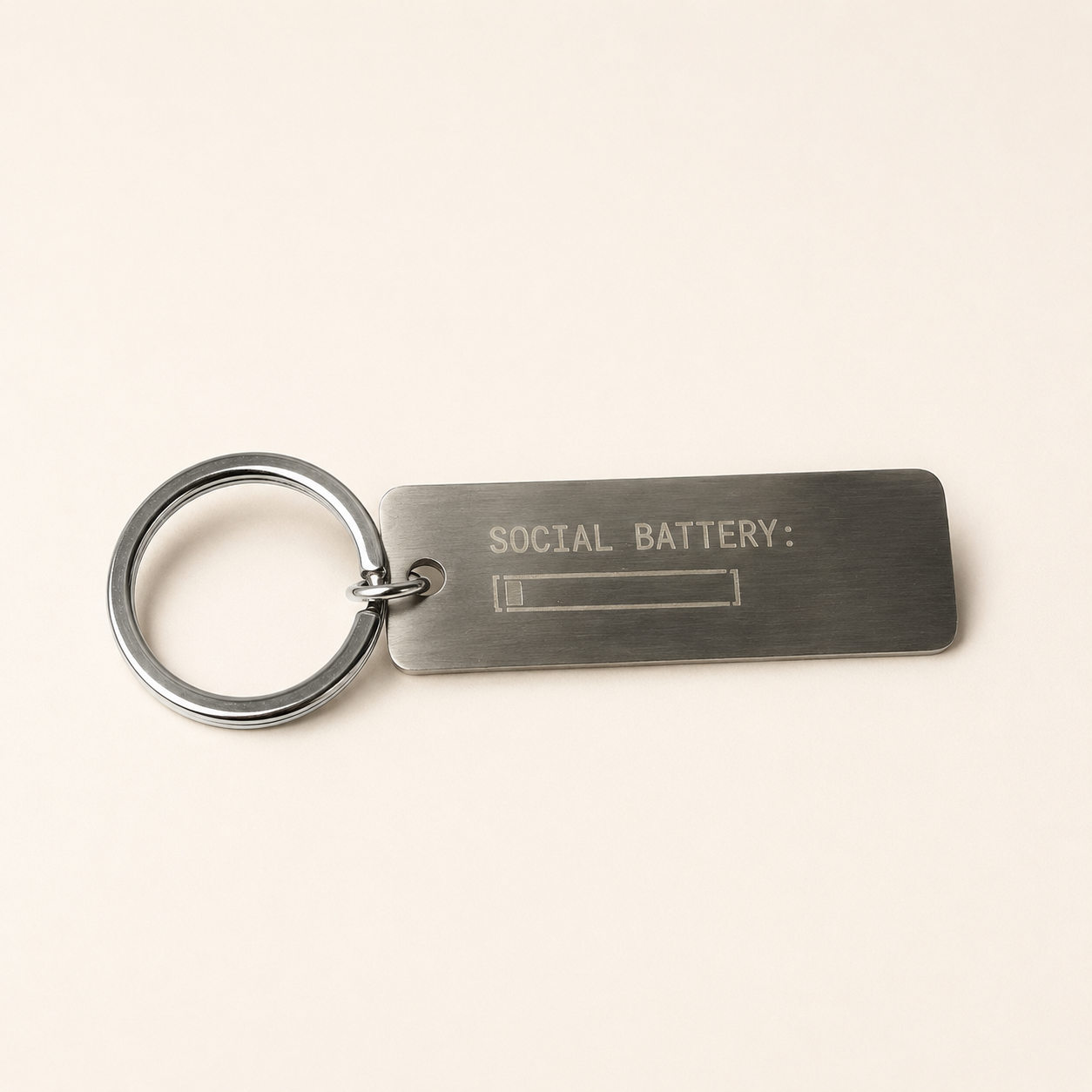 The Low Social Battery Keychain